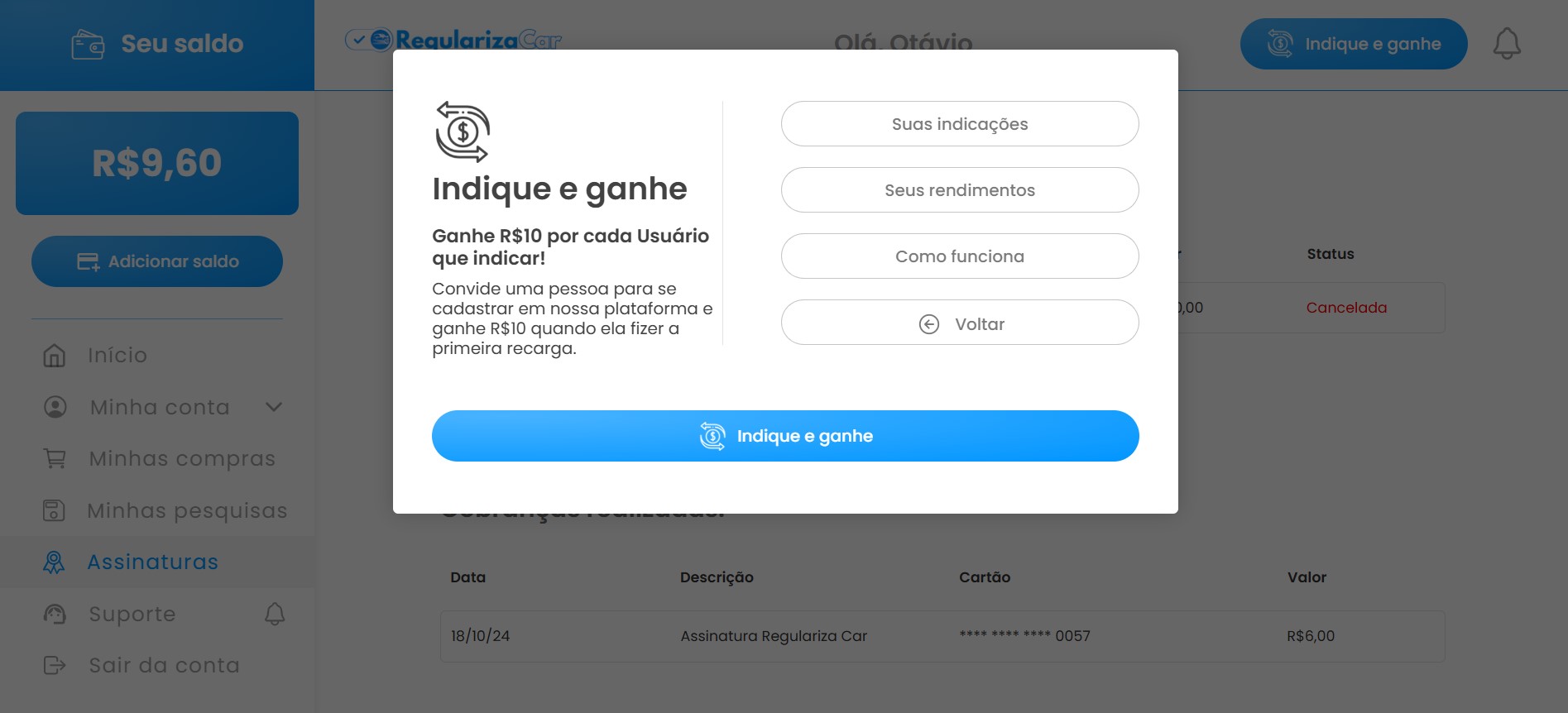 Programa indique e ganhe